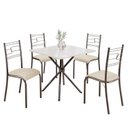 Ver imagem 2 de Conjunto Sala de Jantar Mesa Quadrada 70x70cm Tampo Mdp Off White 4 Cadeiras Paraty
