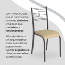 Ver imagem 7 de Conjunto Sala de Jantar Mesa Quadrada 70x70cm Tampo MDP Off White 4 Cadeiras Paraty Prata/Creme/Mart