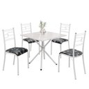 Ver imagem 2 de Conjunto Sala de Jantar Mesa Quadrada 70x70cm Tampo Mdp Off White 4 Cadeiras Paraty