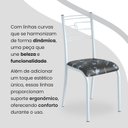 Ver imagem 7 de Conjunto Sala de Jantar Mesa Quadrada 70x70cm Tampo MDP Off White 4 Cadeiras Paraty Branco/Preto Floral