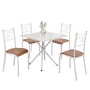 Ver imagem 2 de Conjunto Sala de Jantar Mesa Quadrada 70x70cm Tampo MDP Off White 4 Cadeiras Paraty Branco/Courino Marrom