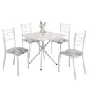 Ver imagem 2 de Conjunto Sala de Jantar Mesa Quadrada 70x70cm Tampo Mdp Off White 4 Cadeiras Paraty