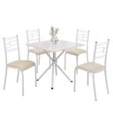 Ver imagem 2 de Conjunto Sala de Jantar Mesa Quadrada 70x70cm Tampo Mdp Off White 4 Cadeiras Paraty