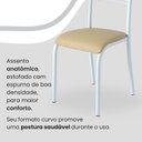 Ver imagem 6 de Conjunto Sala de Jantar Mesa Quadrada 70x70cm Tampo MDP Off White 4 Cadeiras Paraty Branco/Creme