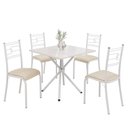 Ver imagem 2 de Conjunto Sala de Jantar Mesa Quadrada 70x70cm Tampo MDP Off White 4 Cadeiras Paraty Branco/Creme