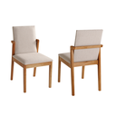 Ver imagem 5 de Cadeira Olimpo Treo Made Móveis Madeira Maciça Cores Neutras Revestida com Tecido Linho para Sala de