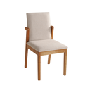 Ver imagem 1 de Cadeira Olimpo Treo Made Móveis Madeira Maciça Cores Neutras Revestida com Tecido Linho para Sala de