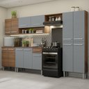 Ver imagem 1 de Armário de Cozinha Completa 293cm Rustic/Cinza Emilly Madesa 01