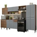 Ver imagem 3 de Armário de Cozinha Completa 293cm Rustic/Cinza Emilly Madesa 01