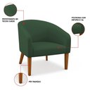 Ver imagem 3 de Poltrona Sala Decorativa Stella Pé Madeira Trapézio Castanho Veludo D03 - D’Rossi