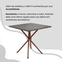 Ver mais imagens de Conjunto Sala de Jantar Mesa Quadrada 75x75cm Tampo MDP Ardósia Indiana 4 Cadeiras Paraty Marrom/Creme