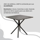 Ver mais imagens de Conjunto Sala de Jantar Mesa Quadrada 75x75cm Tampo MDP Ardósia Indiana 4 Cadeiras Paraty Preto/Floral/Fosco