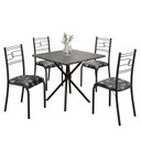 Ver imagem 2 de Conjunto Sala de Jantar Mesa Quadrada 75x75cm Tampo Mdp Ardósia Indiana 4 Cadeiras Paraty