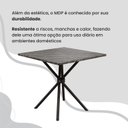 Ver mais imagens de Conjunto Sala de Jantar Mesa Quadrada 75x75cm Tampo MDP Ardósia Indiana 4 Cadeiras Paraty Preto/Courino Marrom/Fosco