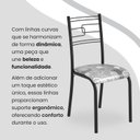 Ver imagem 7 de Conjunto Sala de Jantar Mesa Quadrada 75x75cm Tampo MDP Ardósia Indiana 4 Cadeiras Paraty Preto/Paraopeba/Fosco