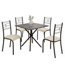 Ver imagem 2 de Conjunto Sala de Jantar Mesa Quadrada 75x75cm Tampo Mdp Ardósia Indiana 4 Cadeiras Paraty