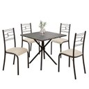 Ver imagem 2 de Conjunto Sala de Jantar Mesa Quadrada 75x75cm Tampo MDP Ardósia Indiana 4 Cadeiras Paraty Preto/Creme/Fosco