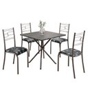 Ver imagem 2 de Conjunto Sala de Jantar Mesa Quadrada 75x75cm Tampo Mdp Ardósia Indiana 4 Cadeiras Paraty