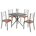 Ver imagem 2 de Conjunto Sala de Jantar Mesa Quadrada 75x75cm Tampo Mdp Ardósia Indiana 4 Cadeiras Paraty