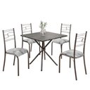 Ver imagem 2 de Conjunto Sala de Jantar Mesa Quadrada 75x75cm Tampo Mdp Ardósia Indiana 4 Cadeiras Paraty