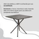 Ver mais imagens de Conjunto Sala de Jantar Mesa Quadrada 75x75cm Tampo MDP Ardósia Indiana 4 Cadeiras Paraty Prata/Creme/Mart