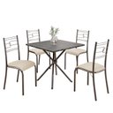 Ver imagem 2 de Conjunto Sala de Jantar Mesa Quadrada 75x75cm Tampo Mdp Ardósia Indiana 4 Cadeiras Paraty