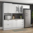 Ver imagem 2 de Cozinha Completa Americana 4 Peças com Torre Quente 1 Forno e Aéreo Vidro Branco - Móveis Henn