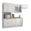 Ver imagem 1 de Cozinha Completa Americana 4 Peças com Torre Quente 1 Forno e Aéreo Vidro Branco - Móveis Henn