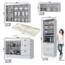 Ver imagem 4 de Cozinha Completa Americana 4 Peças com Torre Quente 1 Forno e Aéreo Vidro Branco - Móveis Henn
