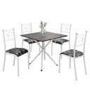 Ver imagem 2 de Conjunto Sala de Jantar Mesa Quadrada 75x75cm Tampo Mdp Ardósia Indiana 4 Cadeiras Paraty