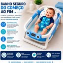 Ver imagem 2 de Banheira Dobrável para Bebê com Termômetro Portátil Compacta Azul