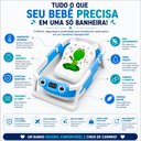 Ver imagem 5 de Banheira Dobrável para Bebê com Termômetro Portátil Compacta Azul