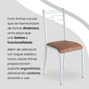 Ver imagem 7 de Conjunto Sala de Jantar Mesa Quadrada 75x75cm Tampo MDP Ardósia Indiana 4 Cadeiras Paraty Branco/Courino Marrom