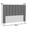 Cabeceira Estofada Cama Box Casal 140 Cm Carla Suede Cinza - 2