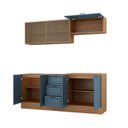 Ver imagem 3 de Cozinha Compacta Planejada 4 Peças 2 Aéreos 2 Balcões Soho CabeCasa MadeiraOriginals Azul/Freijó