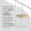 Ver imagem 7 de Conjunto Sala de Jantar Mesa Quadrada 75x75cm Tampo MDP Ardósia Indiana 4 Cadeiras Paraty Branco/Creme