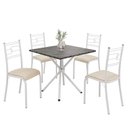 Ver imagem 2 de Conjunto Sala de Jantar Mesa Quadrada 75x75cm Tampo MDP Ardósia Indiana 4 Cadeiras Paraty Branco/Creme