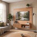 Ver imagem 1 de Painel Ripado para TV até 55 Polegadas 136CMX108CM Porta Ripada Tucson Marrom