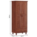 Ver imagem 4 de Guarda Roupa Solteiro 2 Portas 1 Gaveta em Madeira Linha Bronze - Imbuia