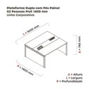 Ver imagem 3 de Estação de Trabalho Mesa Plataforma Escritório Dupla para 2 Pessoas com Caixa de Tomada Pé Painel Marrom/Noce Marromle/Preto