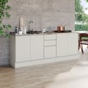 Ver imagem 1 de Balcão de Cozinha Fineze 5 Portas 2 Gavetas 100% MDF Areia Hp/Cinamomo - Henn