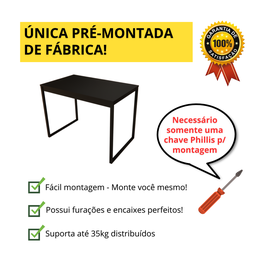 Mesa Jantar Apartamento Industrial 100% Mdf Compacta 100x60 - 5