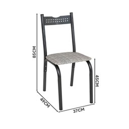 Mesa Pequena para Cozinha 4 Cadeiras Preto Carvalho Manteiga Ash Slim Shop Jm - 4