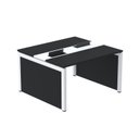 Ver imagem 1 de Estação de Trabalho Mesa Plataforma Escritório Dupla para 2 Pessoas com Caixa de Tomada Pé Painel Preto/Branco