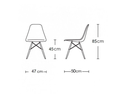 Ver imagem 7 de Mesa de Jantar Industrial Base Ferro Branco em V Tampo 137x90 Branco 4 Cadeiras Eames Madeira Asse