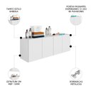 Ver imagem 3 de Balcão Suspenso Multiuso Lavanderia 118cm Monna Branco Z34 - Mpozenato