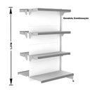 Ver imagem 4 de Gondola Centro 137 Fit Ate 5 Metros 1 Ponta Branco 44b Pe Cinza