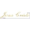Palavra em Acrílico Espelhado - Jesus Cristo em Letra Cursiva Dourado - 2