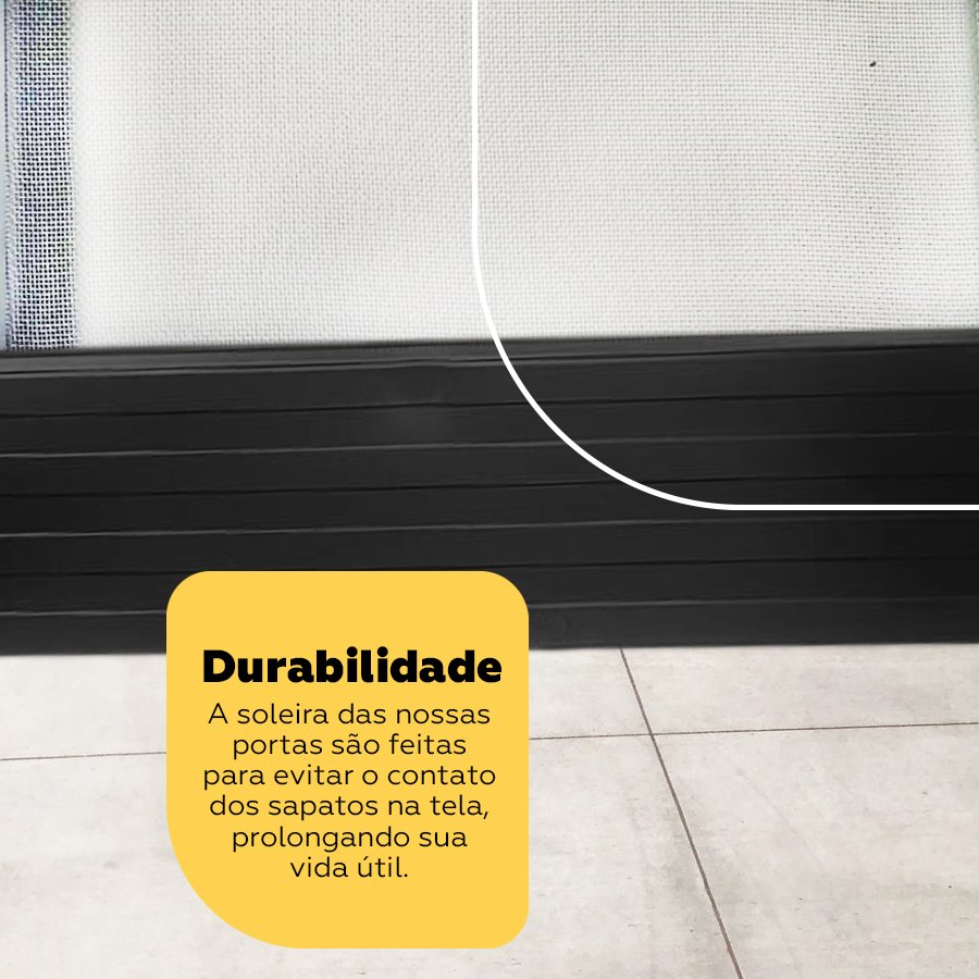 Mosquiteira para Porta Preta 1,00x2,10m com Tela Resistente À Pet - 8