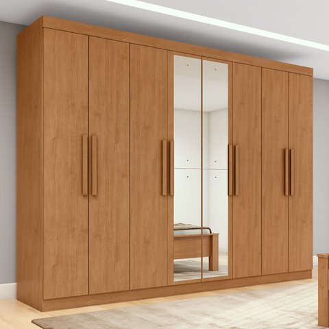 Guarda-Roupa Casal 8 Portas Easy Slim com Espelho